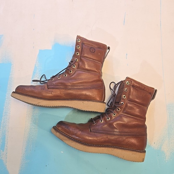 VTG Herman Survivors 9.5 Moc Toe Brown Vibram Work Boots USA -20F Insulated 70s - Picture 12 of 16
